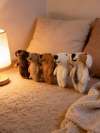 Sad-Eyebrow Puppy Wool Felt Keychain