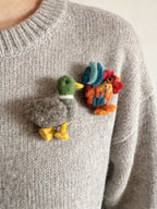 Rooster & Mallard Wool Felt Brooch