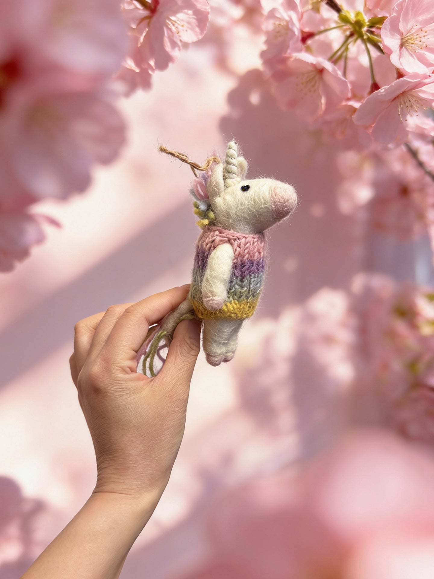 Rainbow Sweater Unicorn Wool Felt Ornament