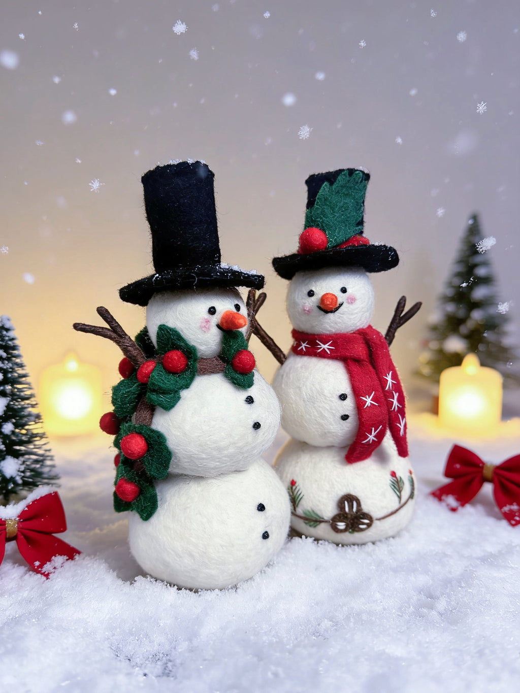 Cute Snowman Wool Felt Ornament