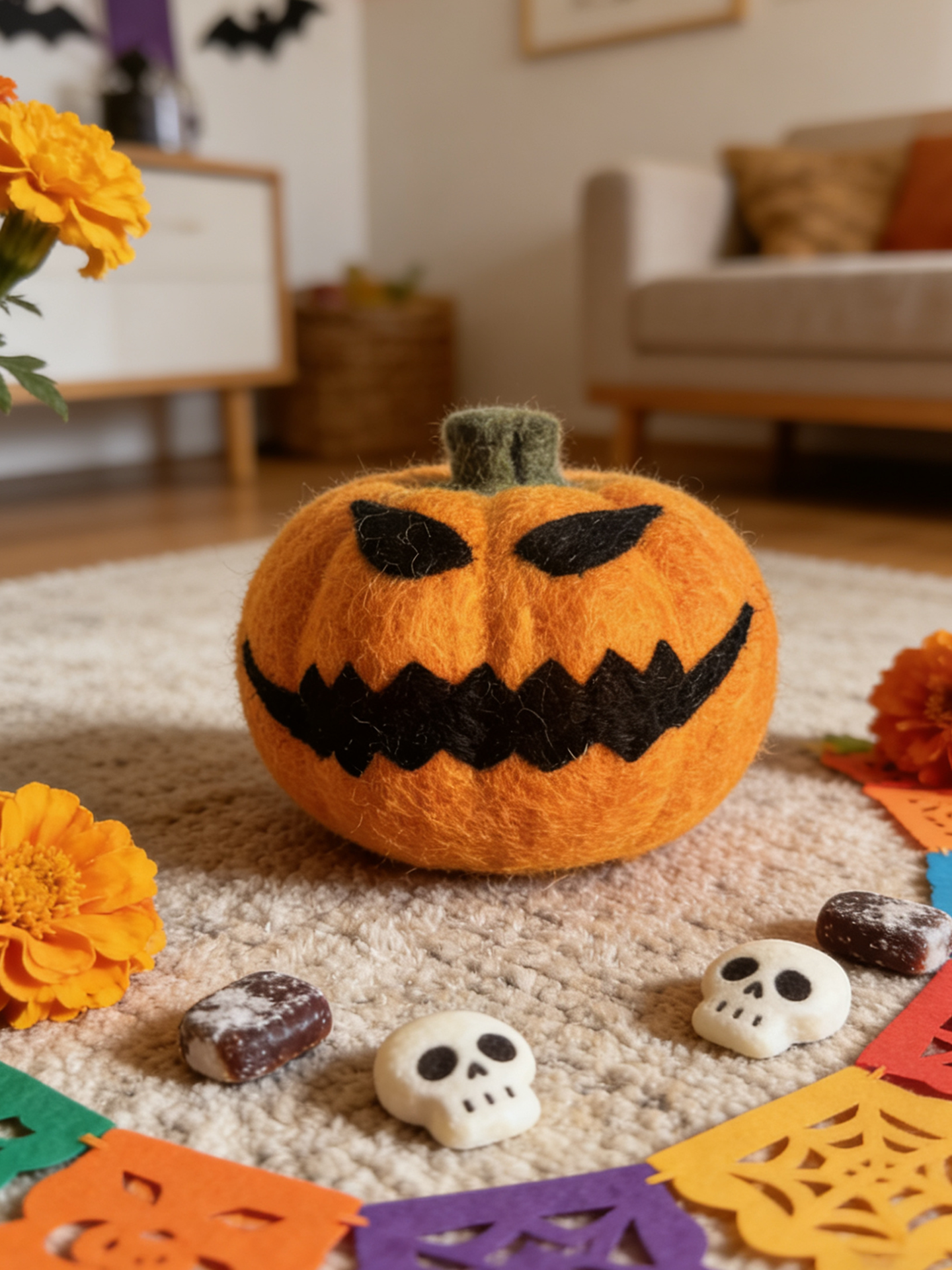 Halloween Pumpkin Wool Felt Ornament