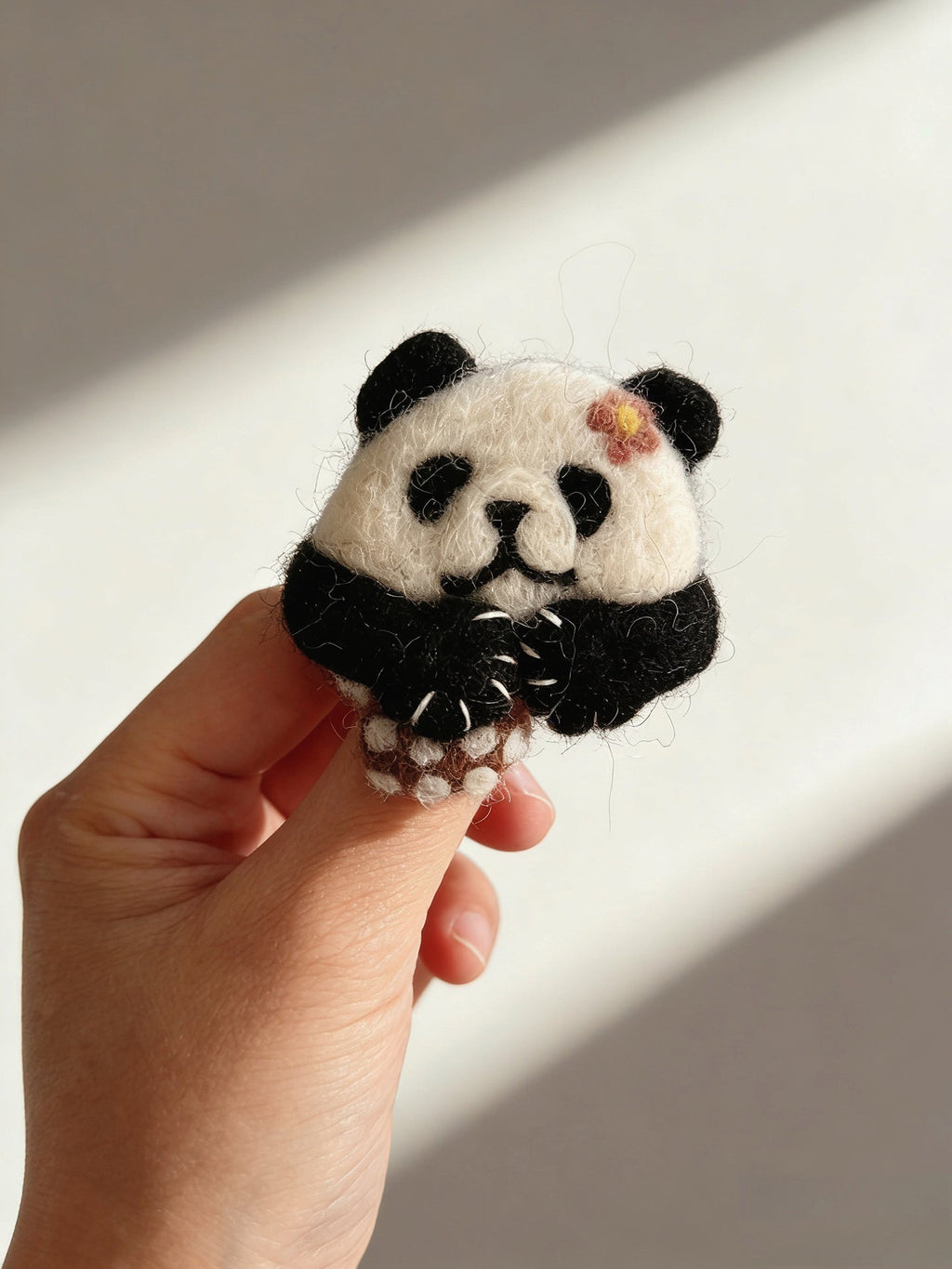 Panda Wool Felt Brooch