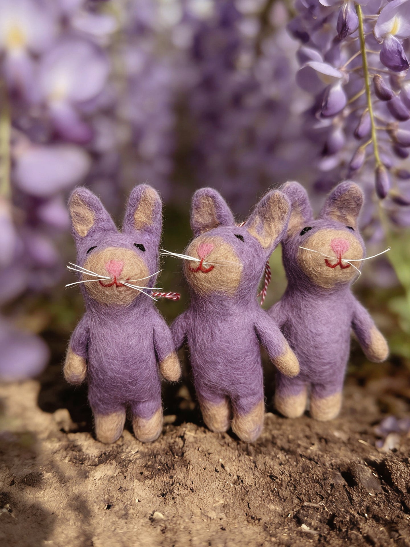 Purple Rabbit Wool Felt Ornament