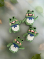 Frog & Tiger Wool Felt Brooch