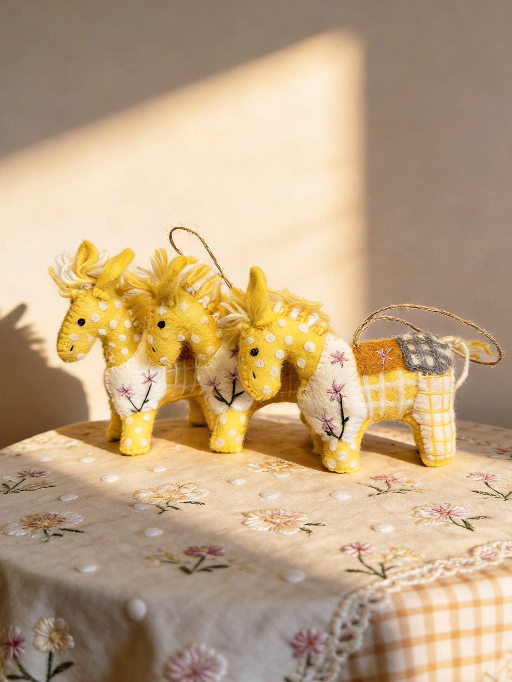 Floral Pony Wool Felt Ornament