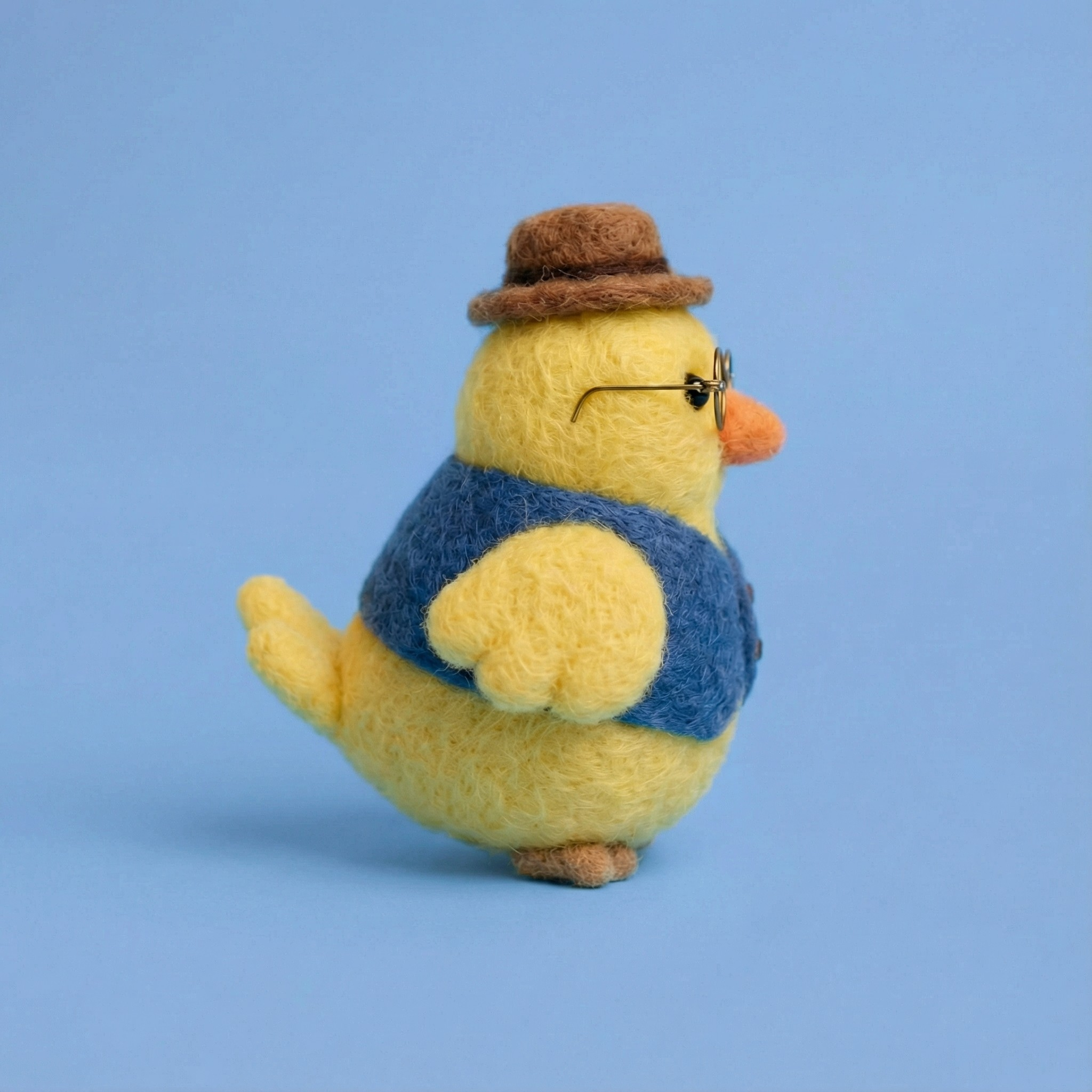 Gentleman Chick with Hat & Glasses Felting Kit