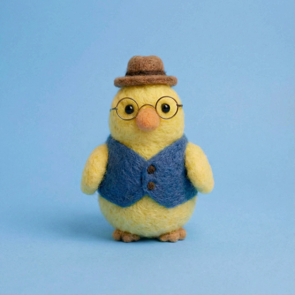 Finished Product: Complete Chicken Family Needle Felted Set - Handmade Mama, Gentleman & Baby Chick