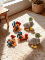 Rooster & Mallard Wool Felt Brooch