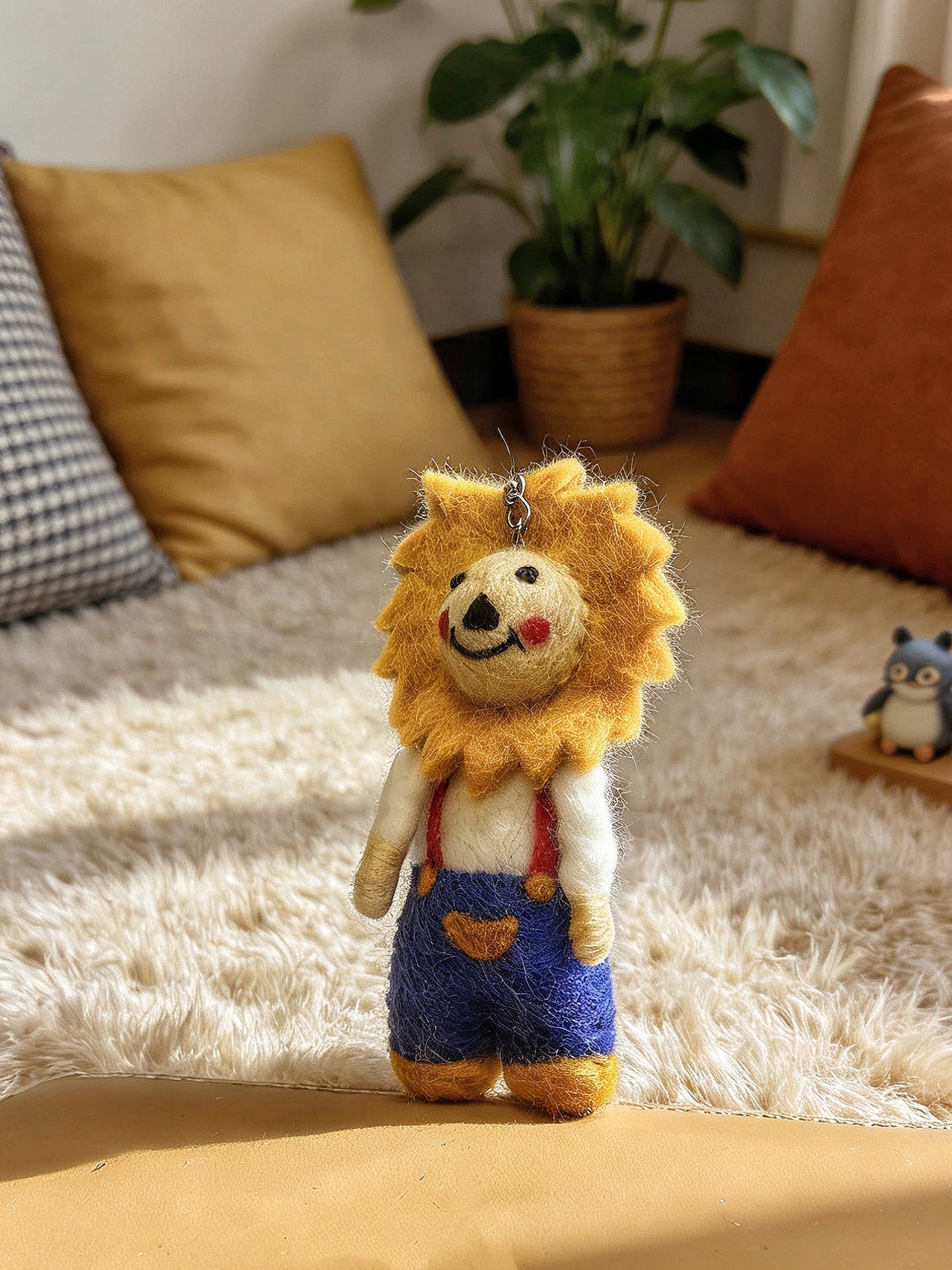 Sun Lion Wool Felt Keychain