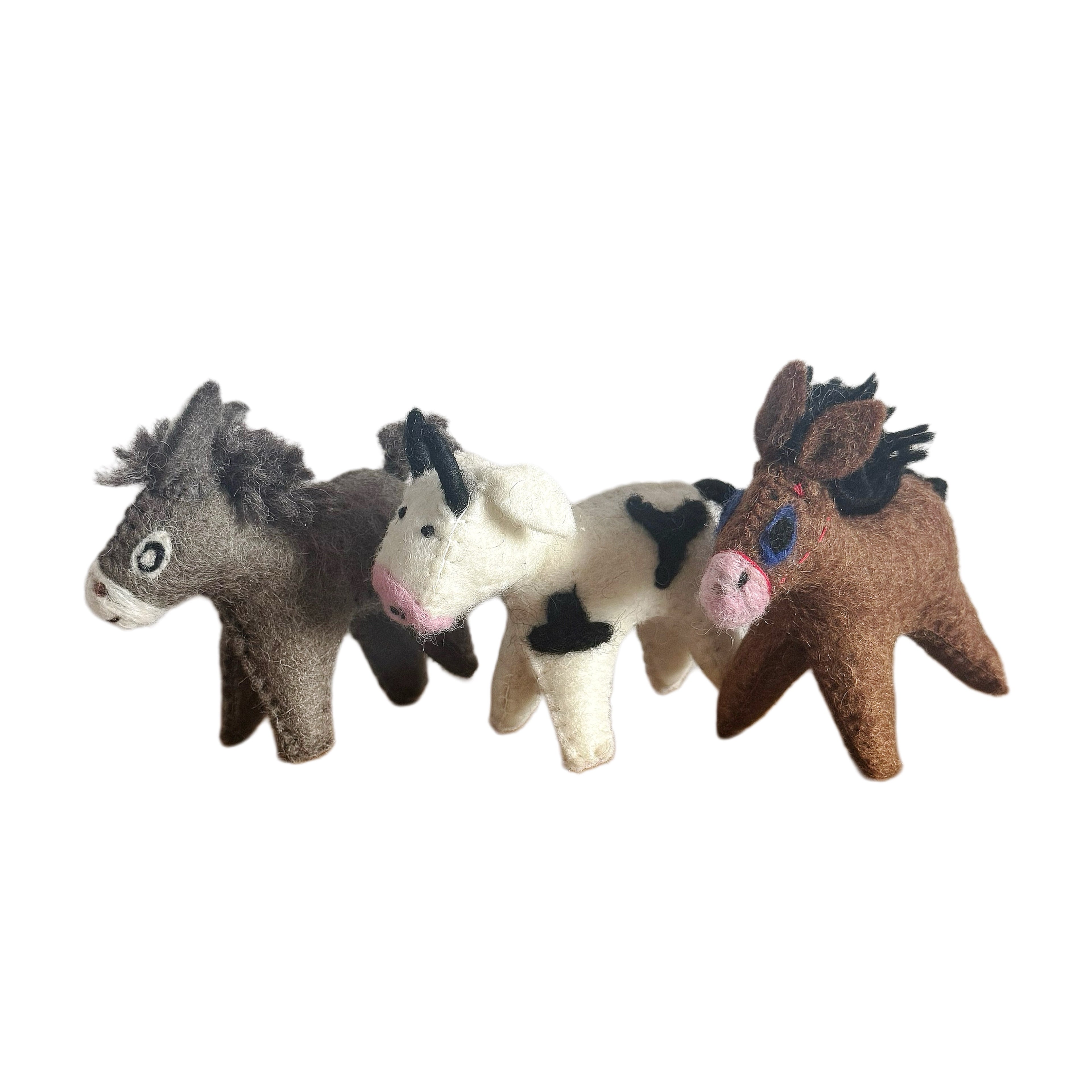 Cow, Horse & Donkey Wool Felt Ornament
