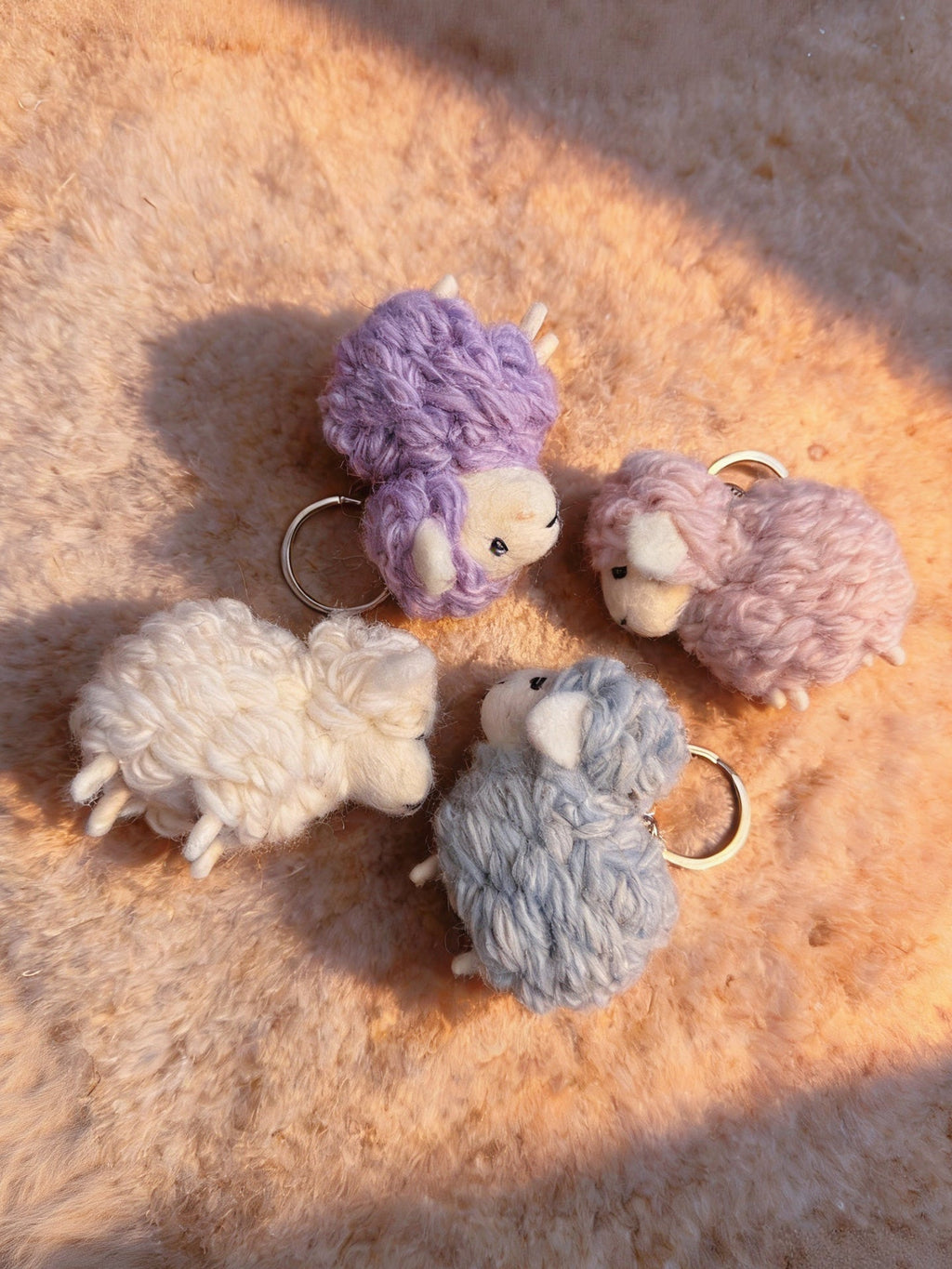 Colorful Sheep Wool Felt Keychain