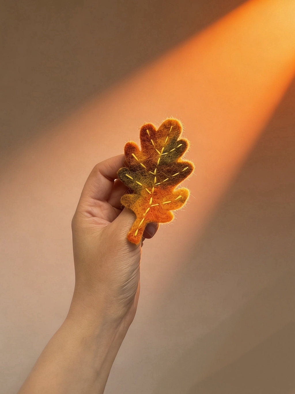 Oak & Maple Leaf Wool Felt Brooch