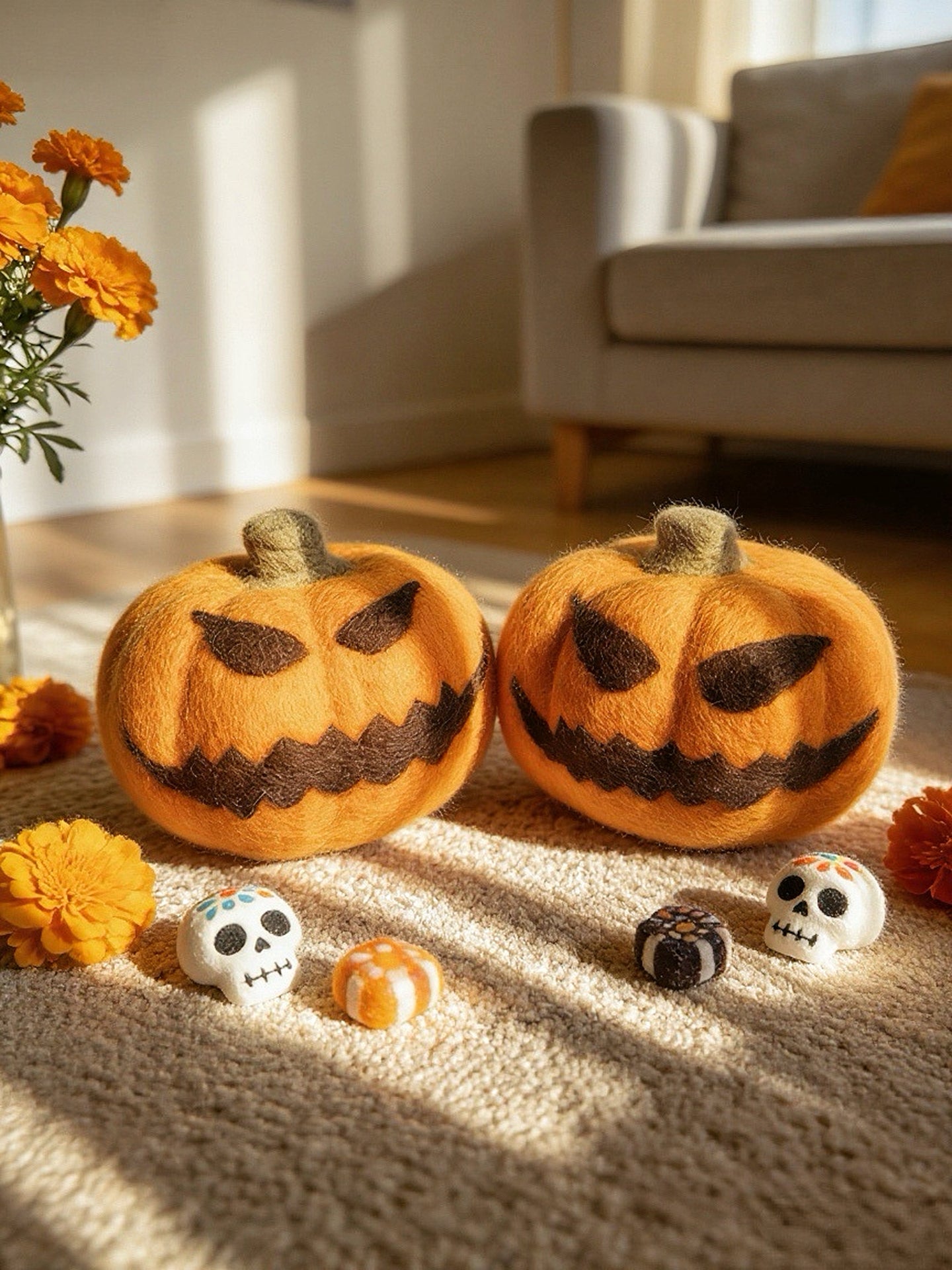 Halloween Pumpkin Wool Felt Ornament