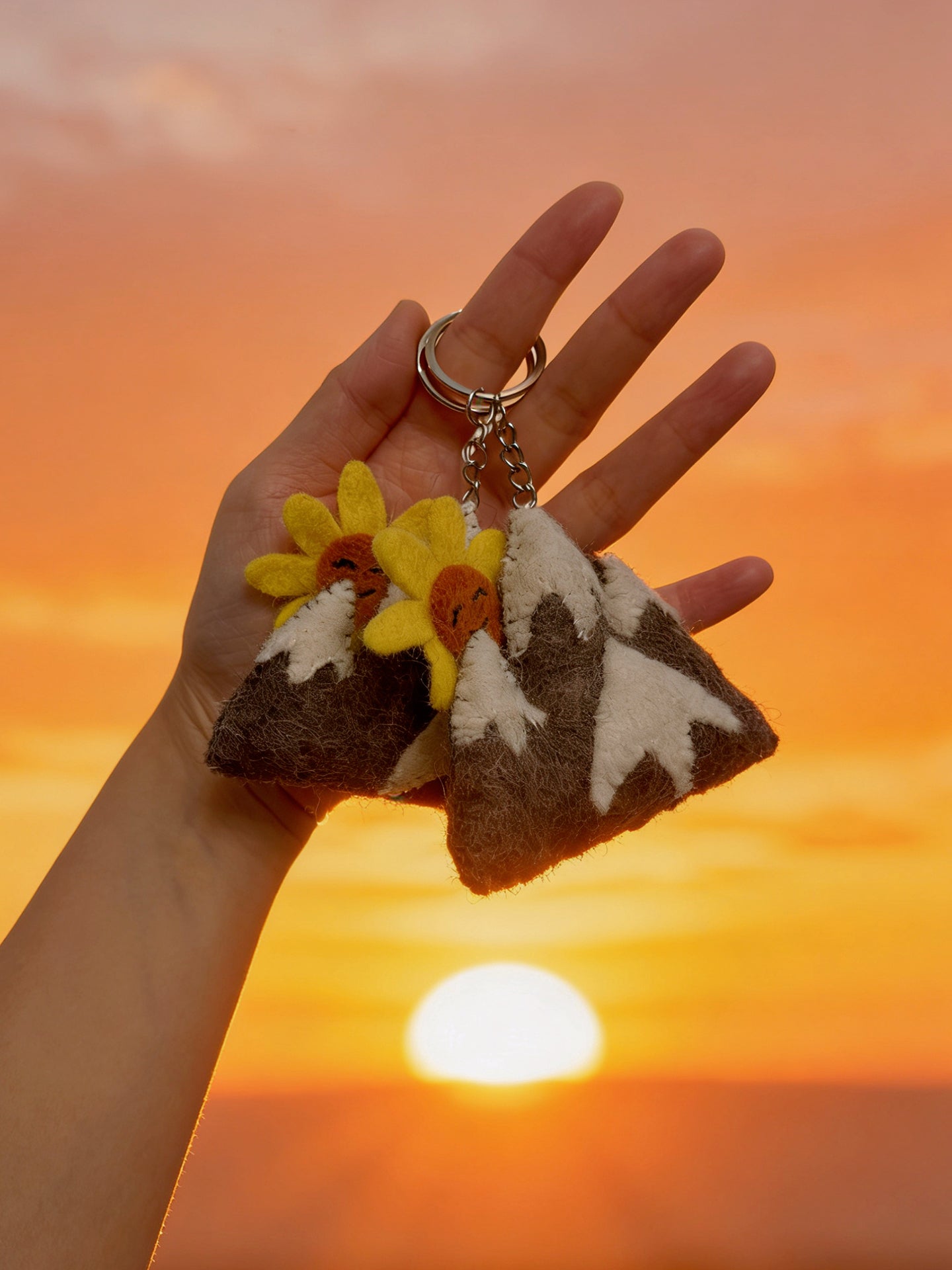 Sun Mountain Wool Felt Keychain