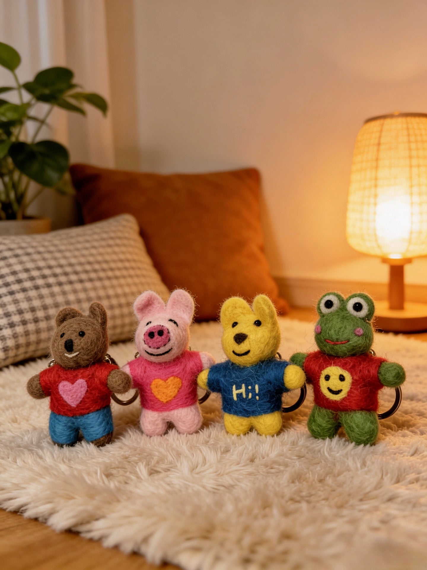 Cute Animal Wool Felt Keychain