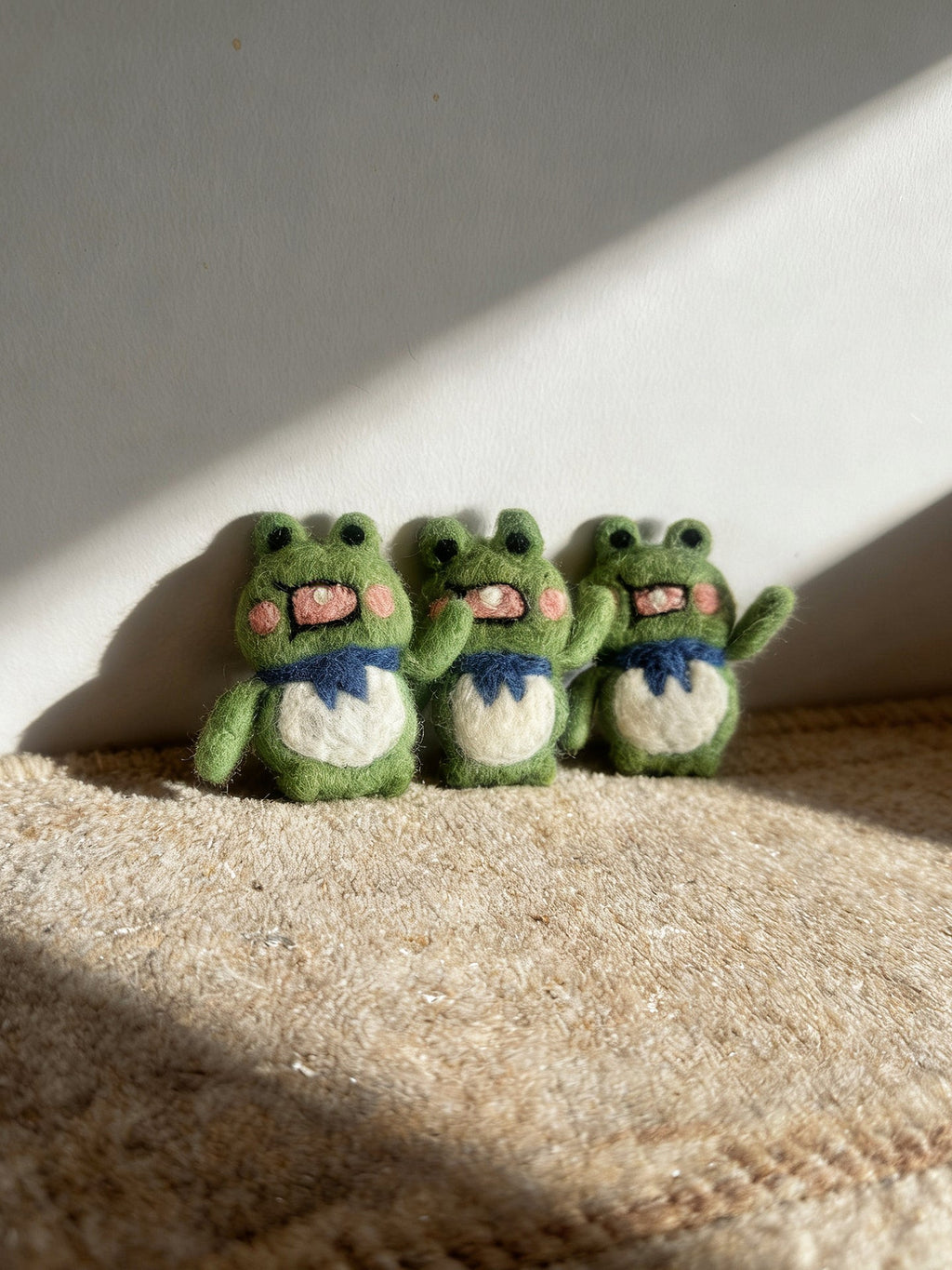 Frog & Tiger Wool Felt Brooch
