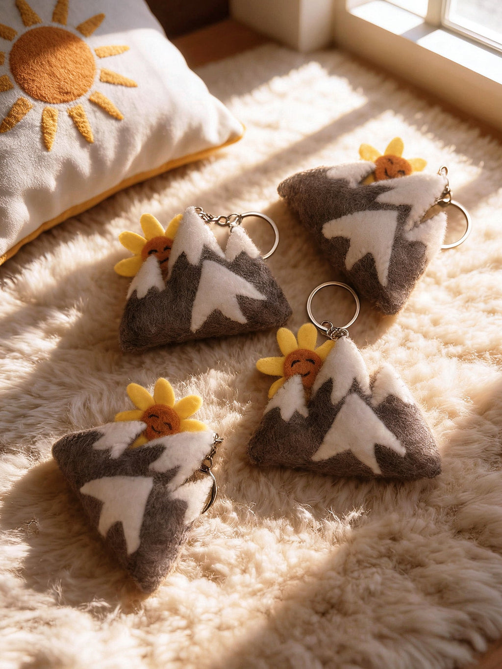 Sun Mountain Wool Felt Keychain