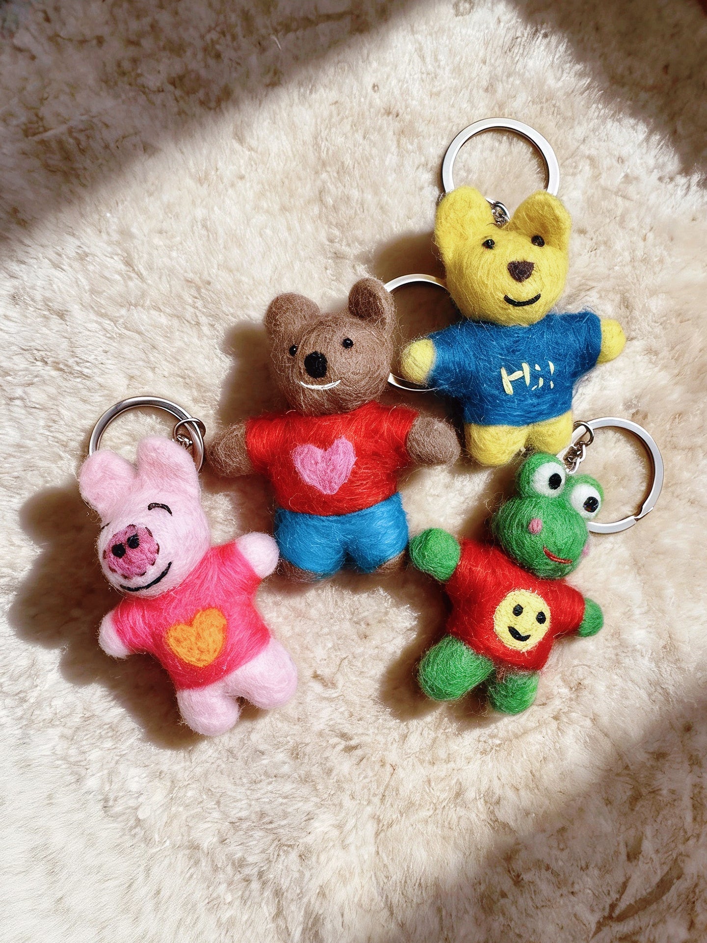 Cute Animal Wool Felt Keychain
