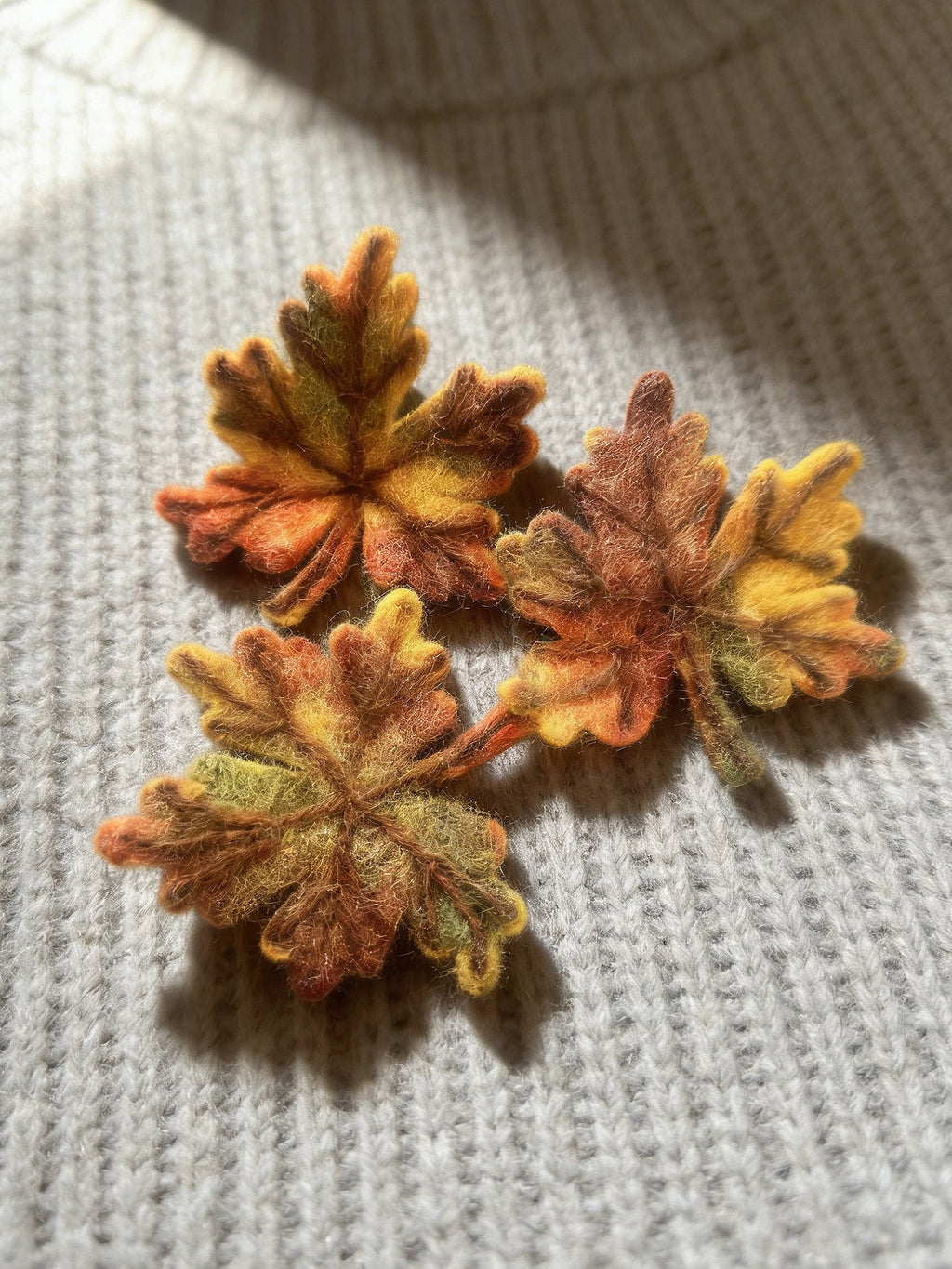 Oak & Maple Leaf Wool Felt Brooch