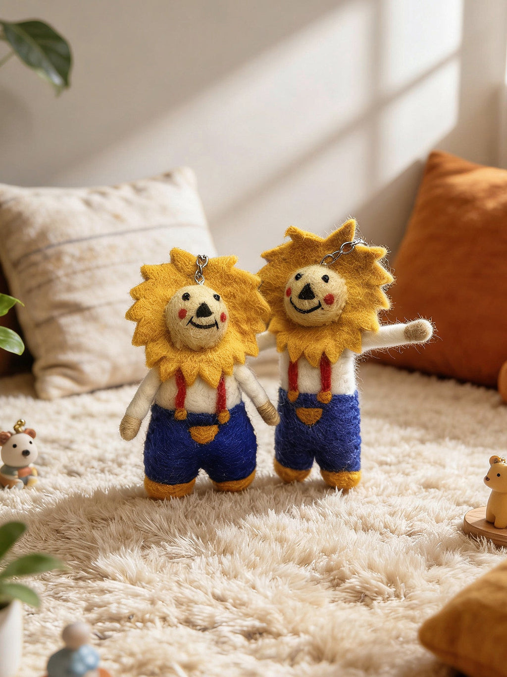 Sun Lion Wool Felt Keychain