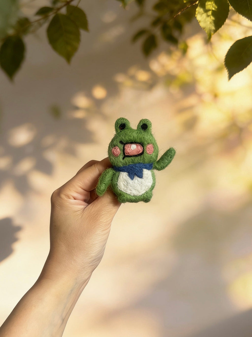 Frog & Tiger Wool Felt Brooch