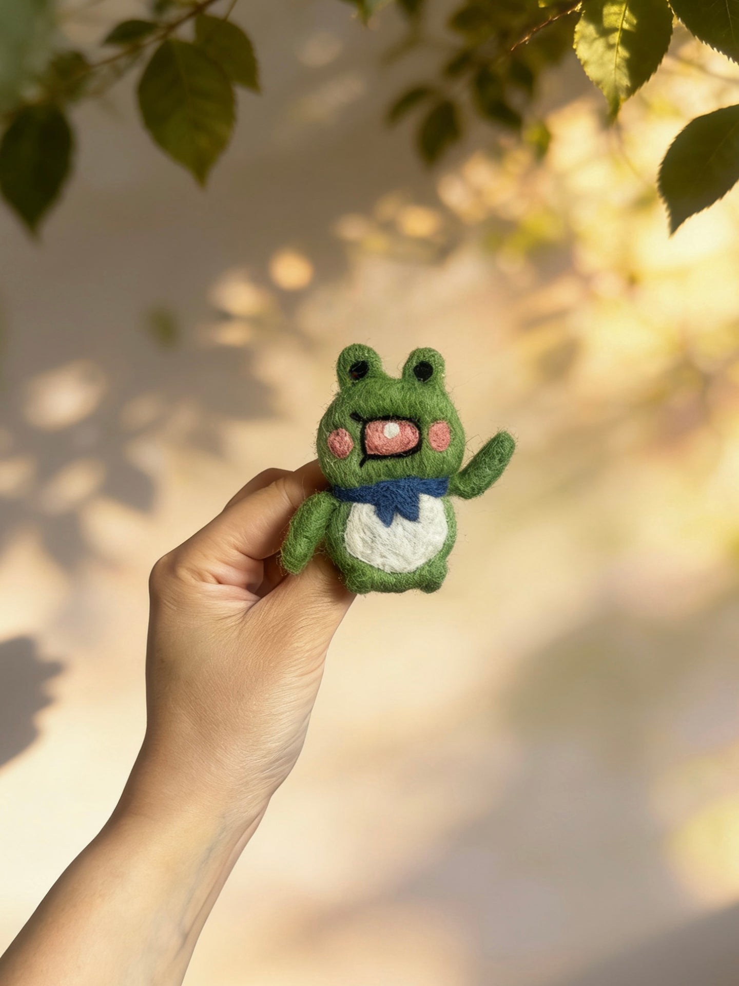 Frog & Tiger Wool Felt Brooch