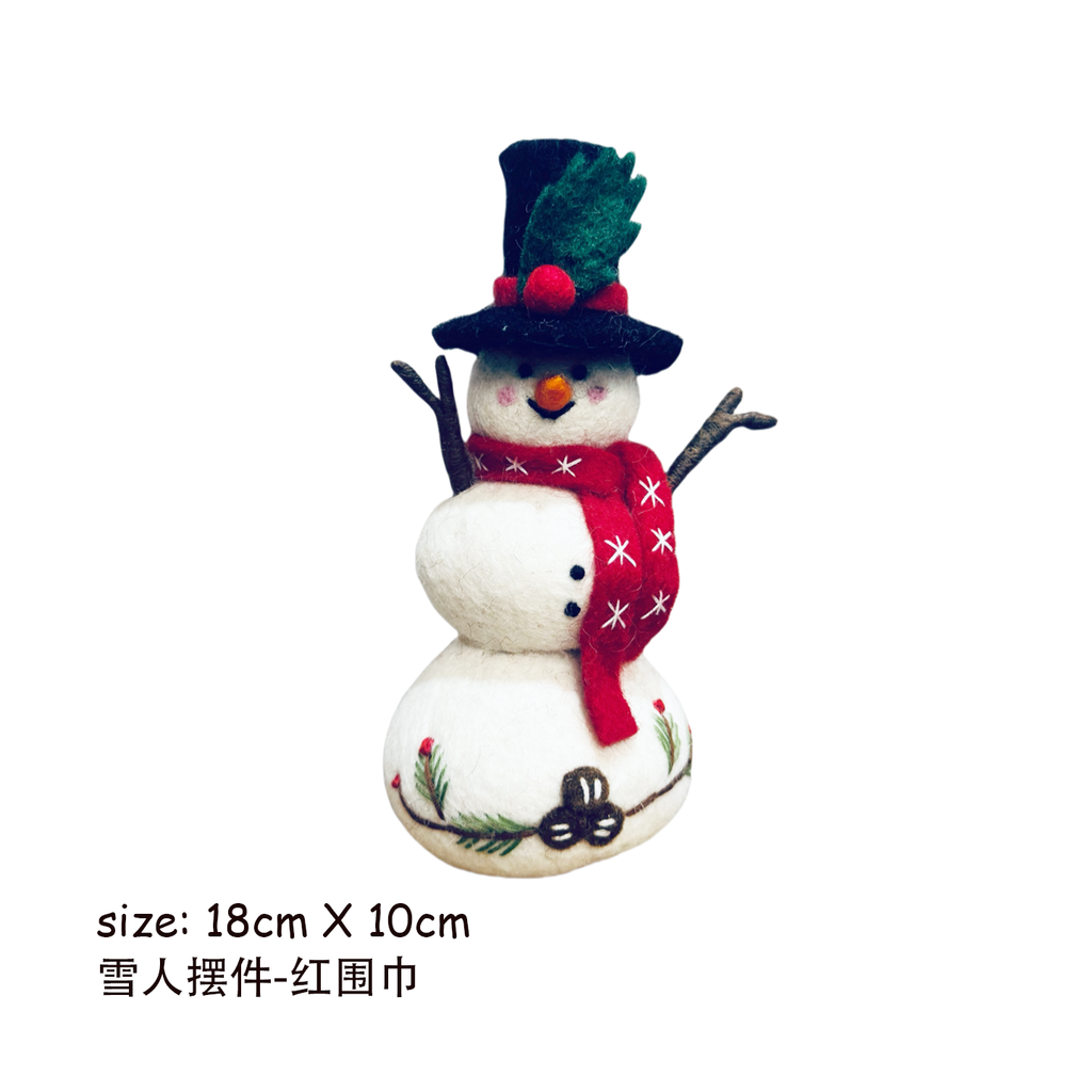 Cute Snowman Wool Felt Ornament