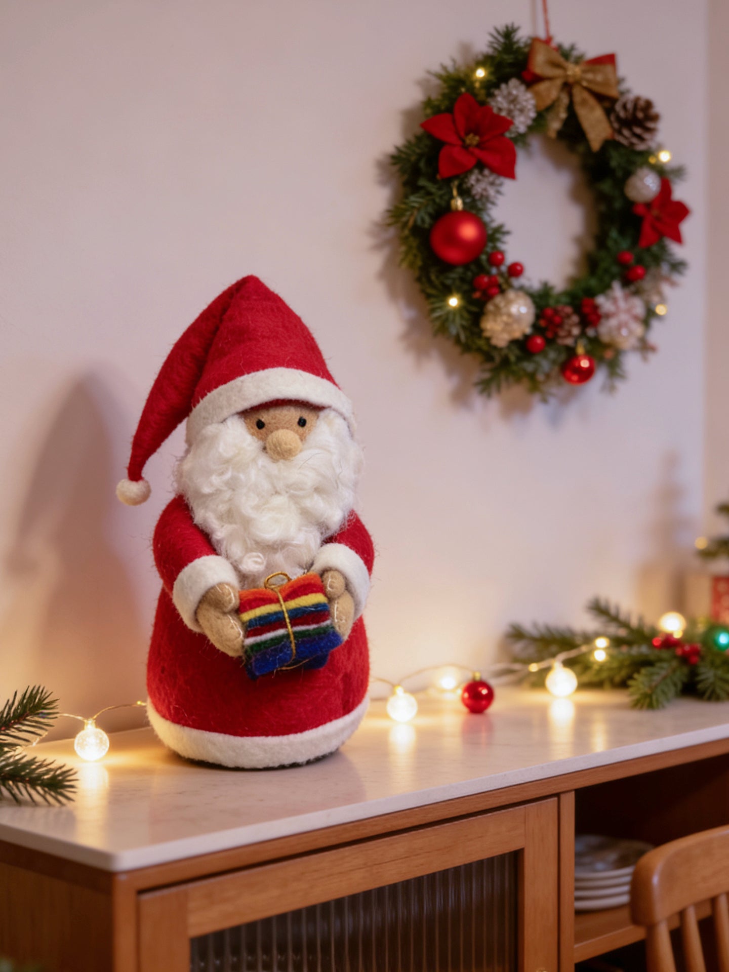 Santa Claus Wool Felt Ornament