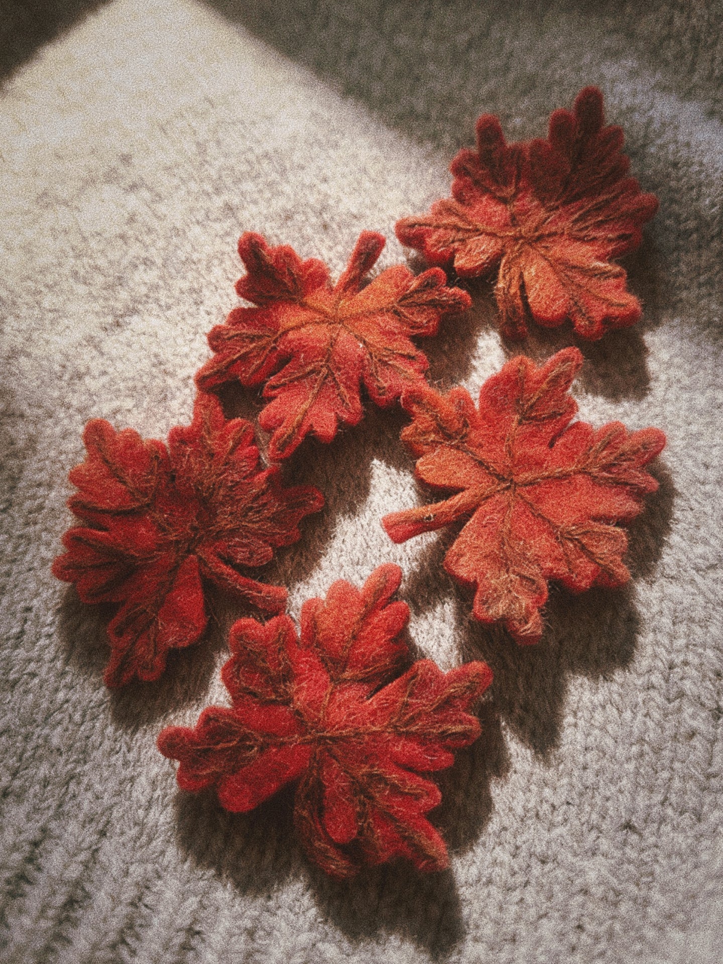 Oak & Maple Leaf Wool Felt Brooch