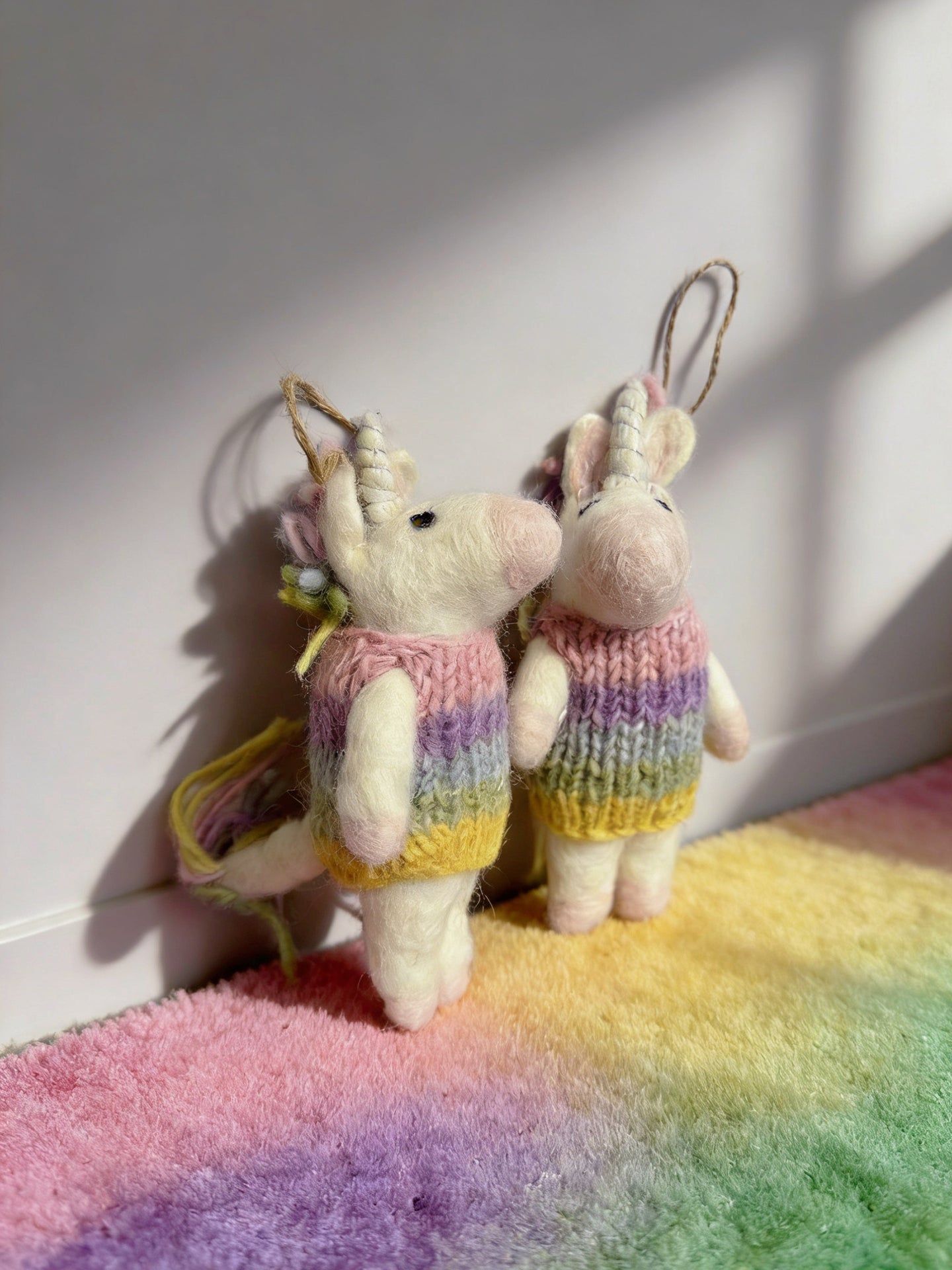 Rainbow Sweater Unicorn Wool Felt Ornament