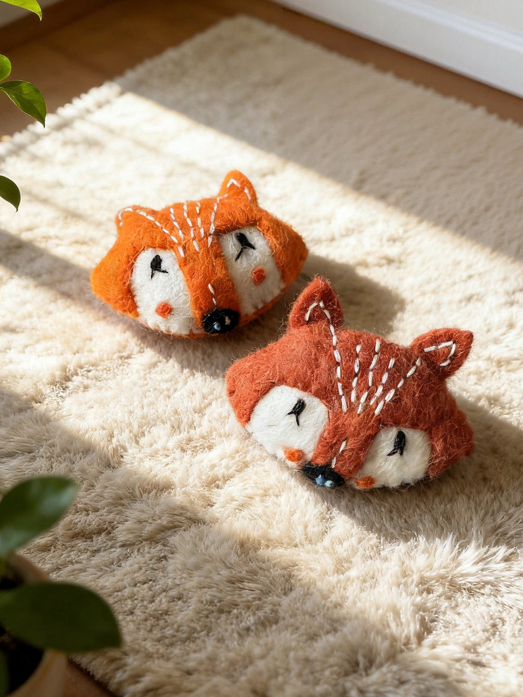 手工羊毛毡狐狸头像胸针可爱卡通动物胸针 · 狐狸