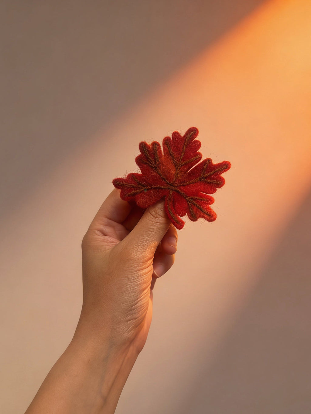 Oak & Maple Leaf Wool Felt Brooch