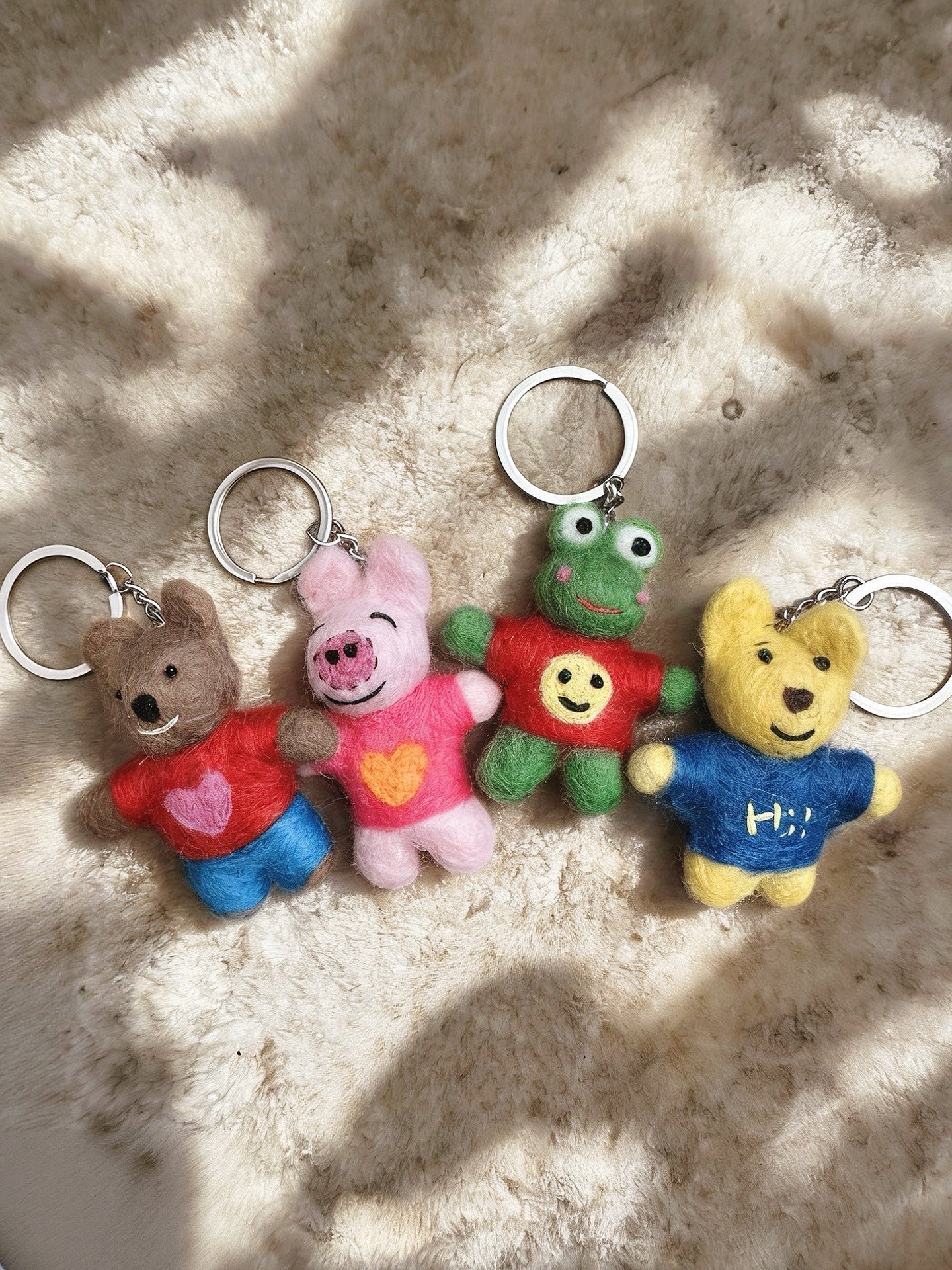 Cute Animal Wool Felt Keychain