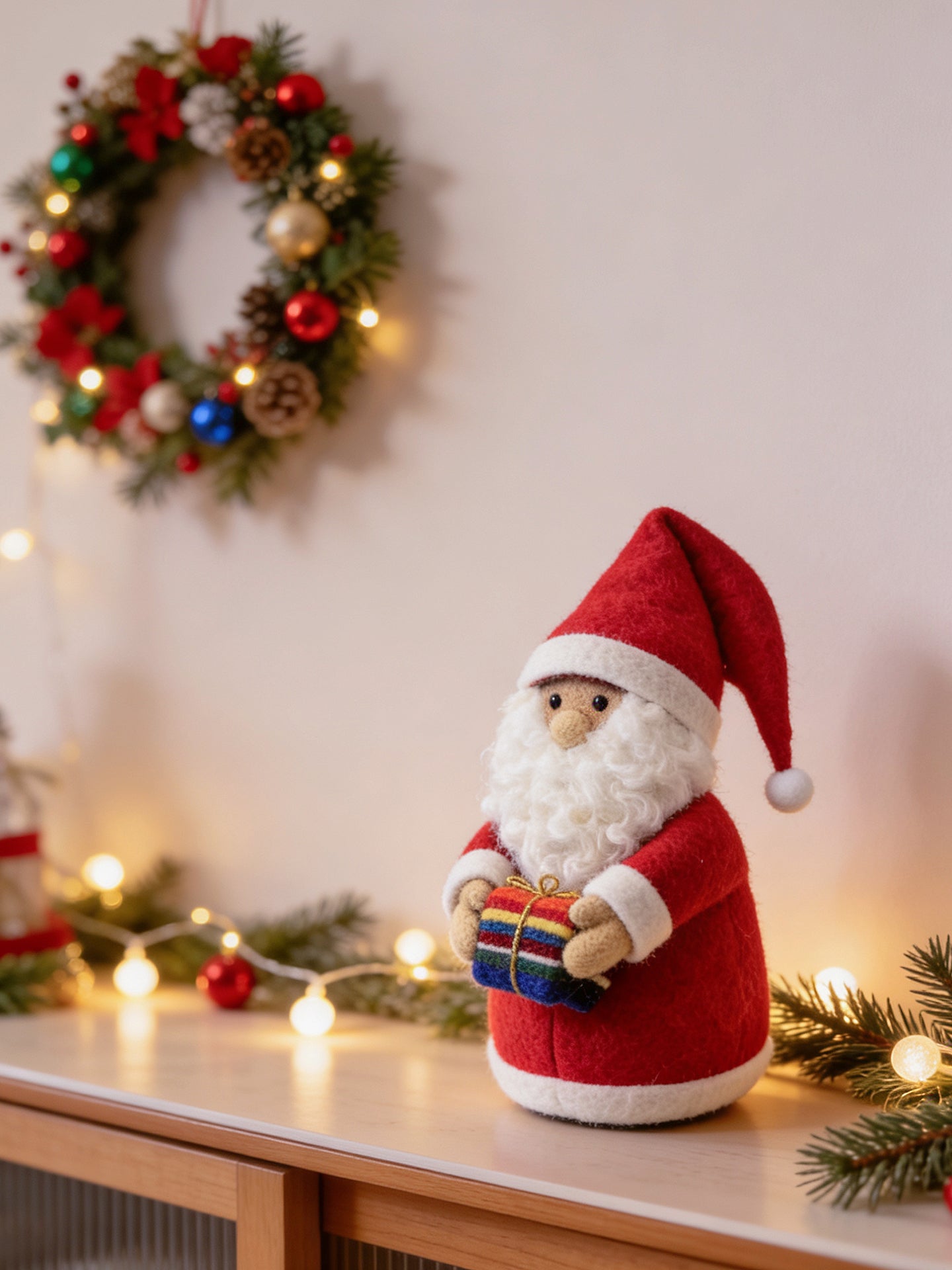 Santa Claus Wool Felt Ornament