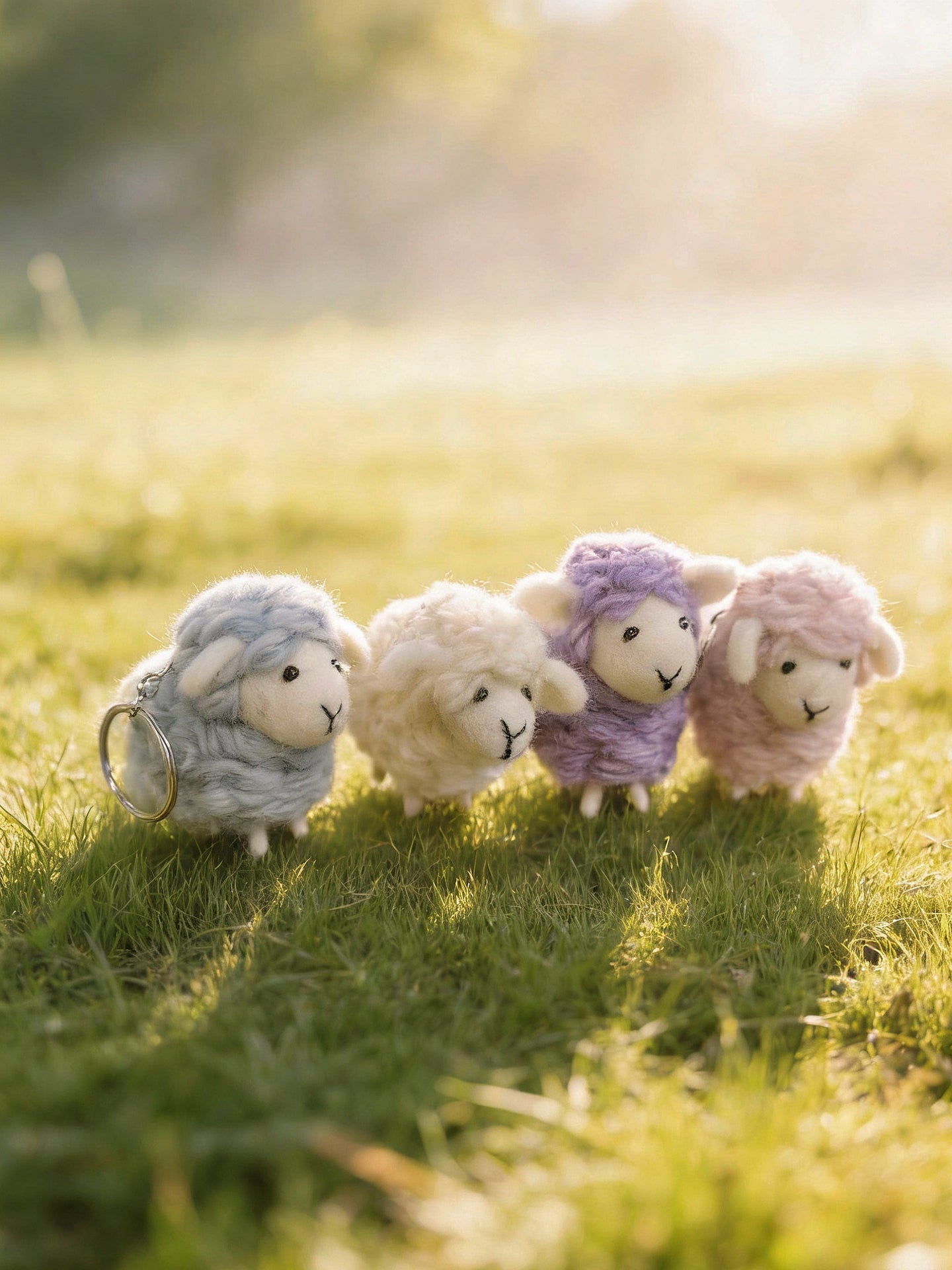 Colorful Sheep Wool Felt Keychain