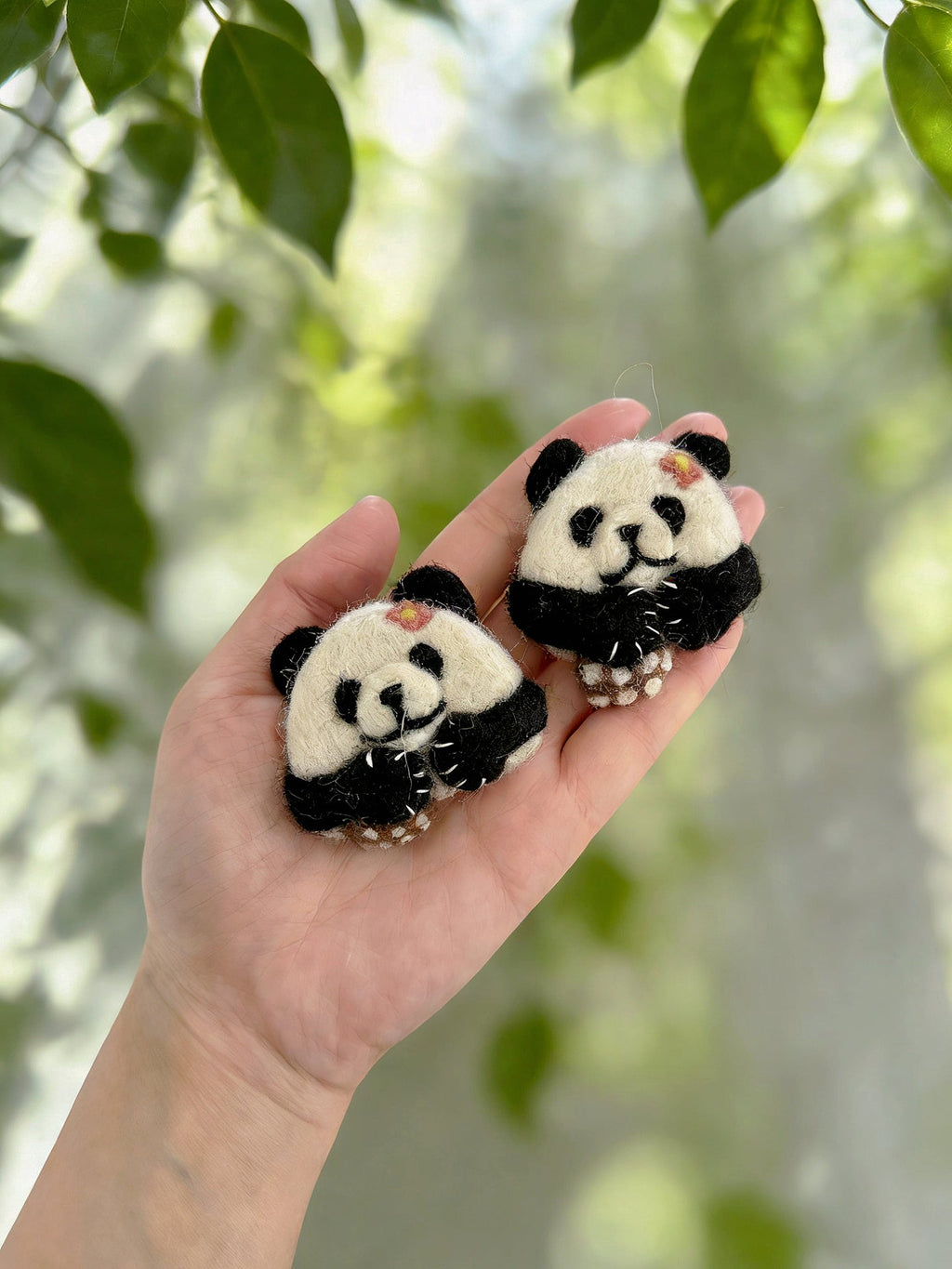 Panda Wool Felt Brooch