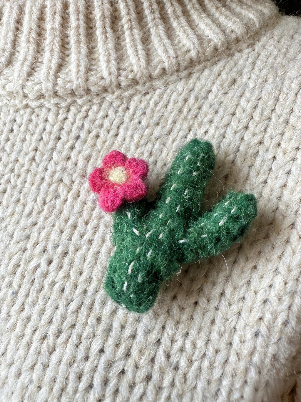 Nature Series Mushroom & Cactus Brooch