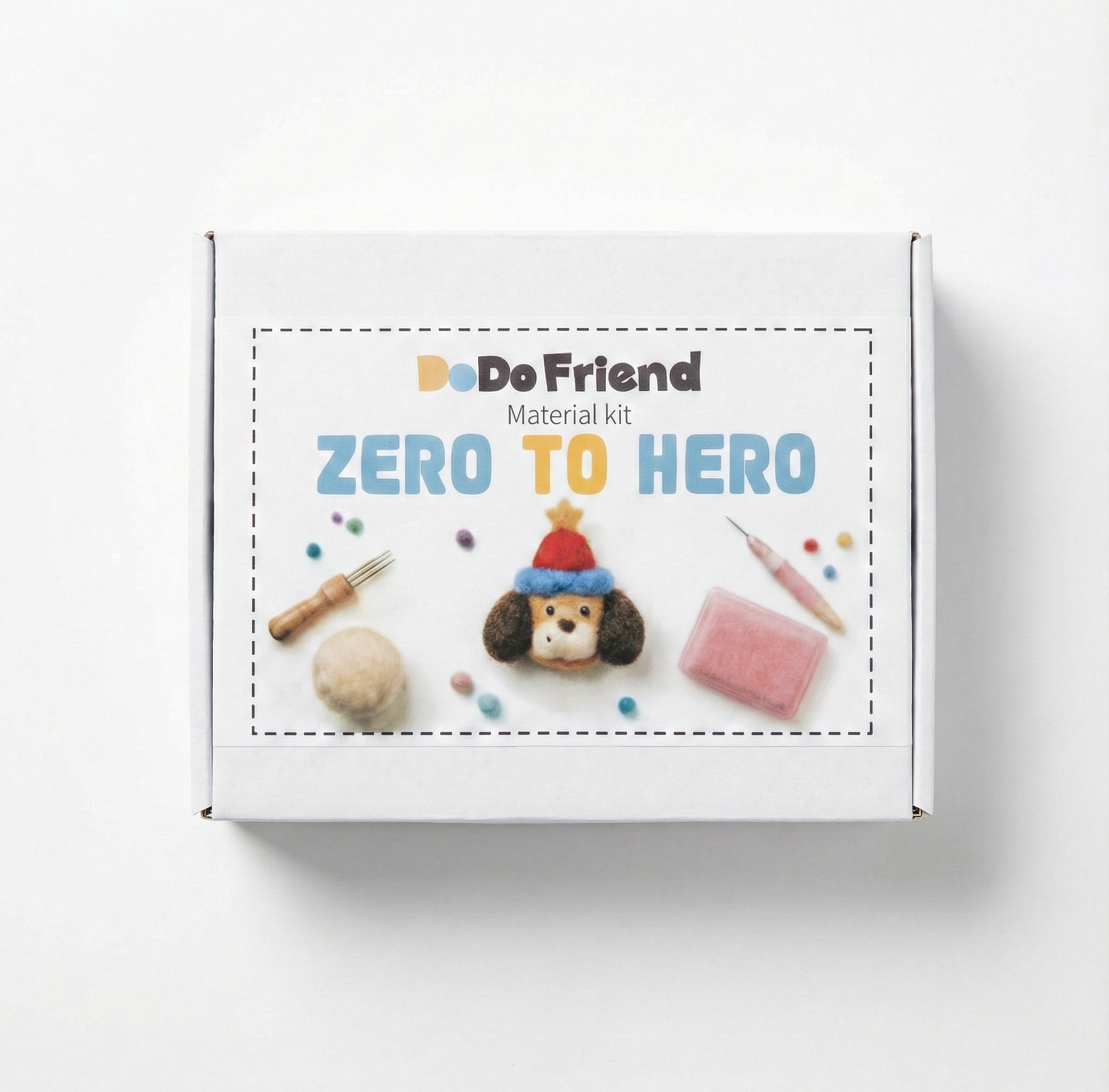 The Happy Lucky Starfish Needle Felting Kit - Cute Pink Companion DIY Crafting Set