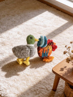 Rooster & Mallard Wool Felt Brooch