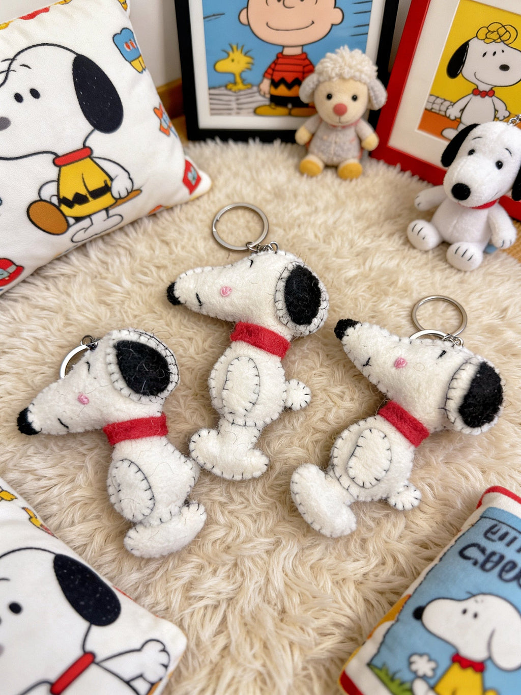 Snoopy Wool Felt Keychain