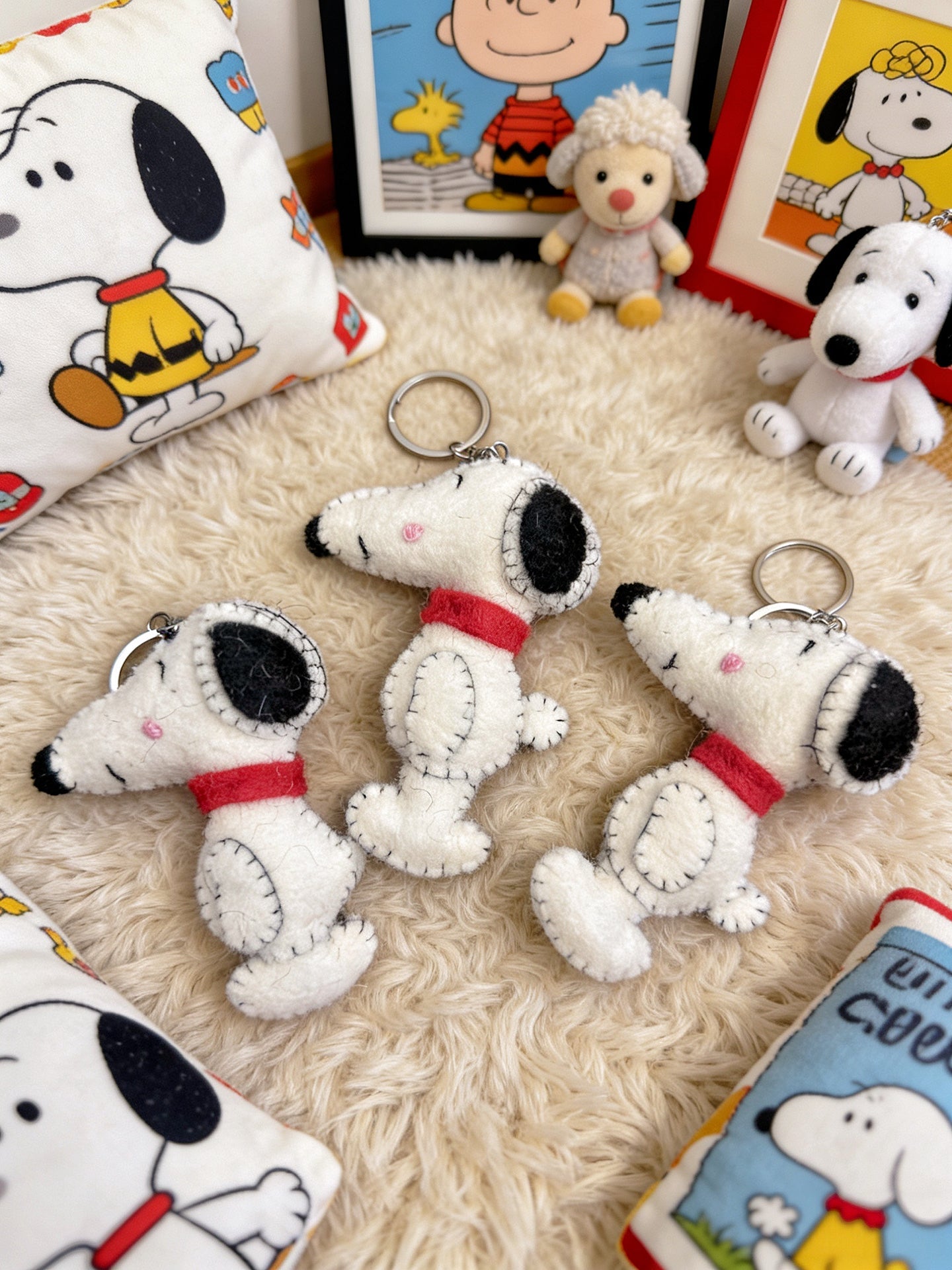 Snoopy Wool Felt Keychain