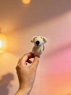 Sad-Eyebrow Puppy Wool Felt Keychain