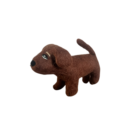 Brown Puppy Wool Felt Ornament