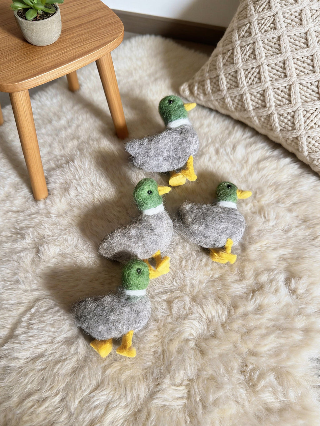 Rooster & Mallard Wool Felt Brooch