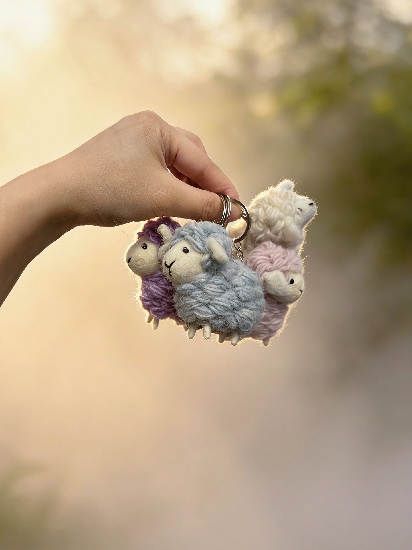 Colorful Sheep Wool Felt Keychain