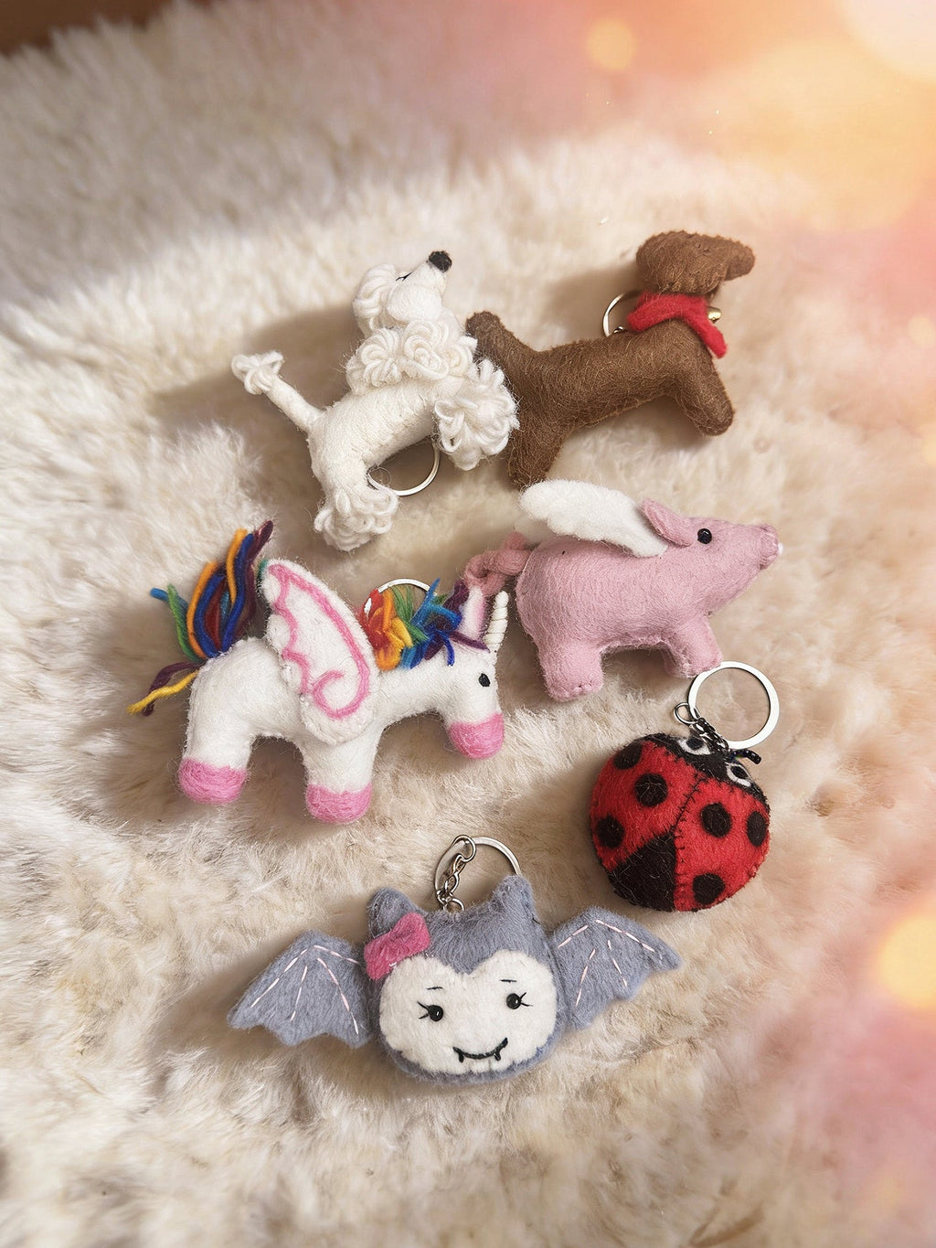 Animal Series Wool Felt Keychain