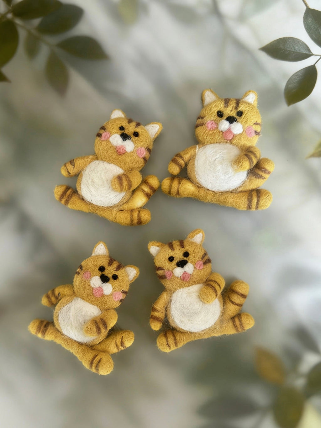 Frog & Tiger Wool Felt Brooch