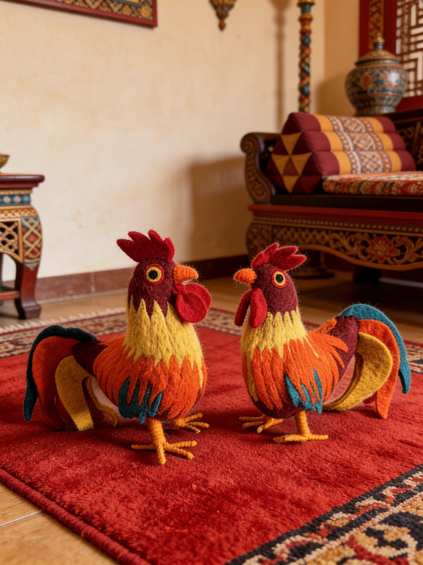 Rooster Wool Felt Ornament