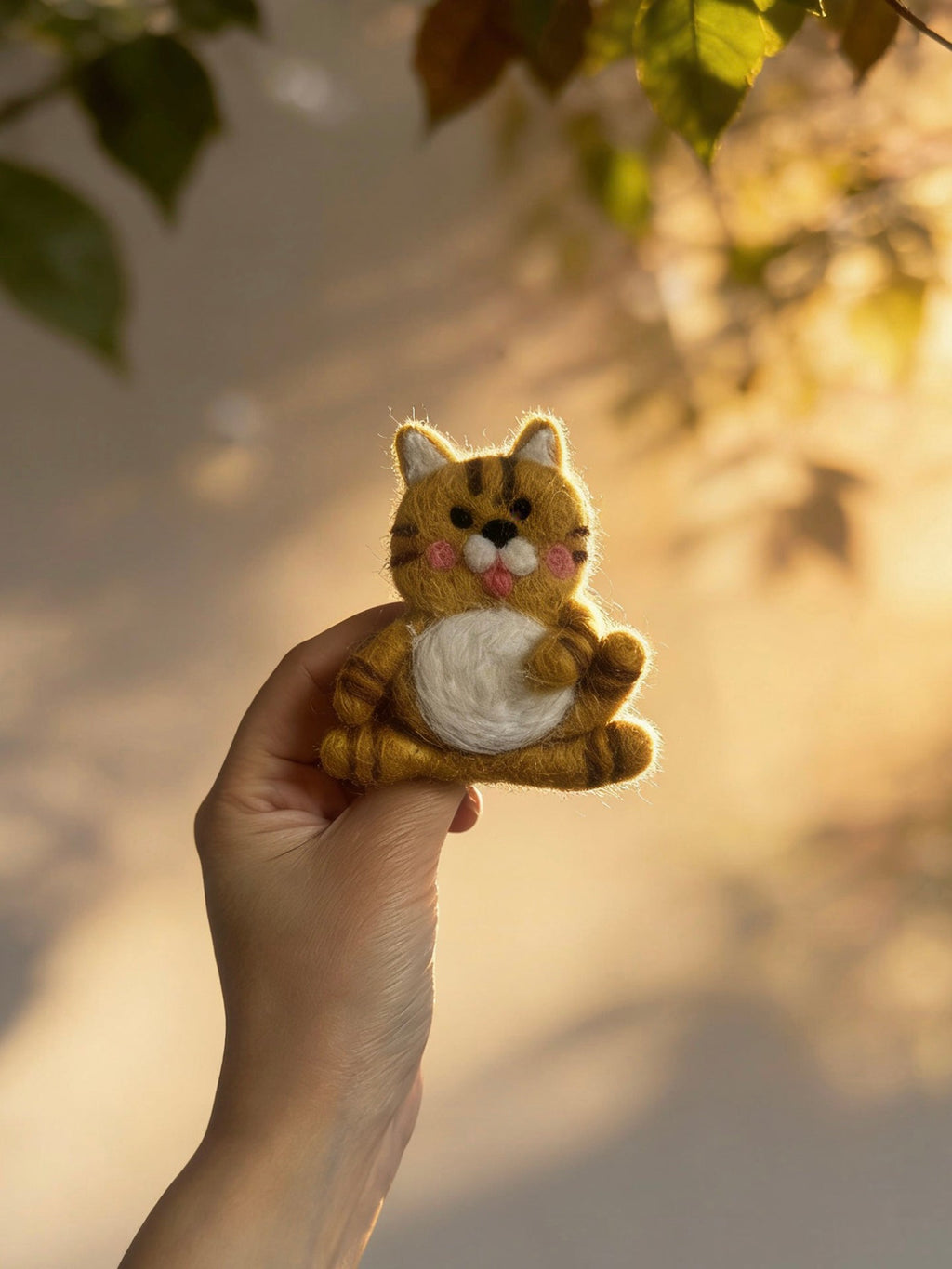 Frog & Tiger Wool Felt Brooch