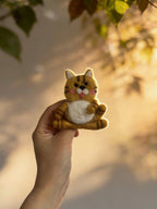 Frog & Tiger Wool Felt Brooch
